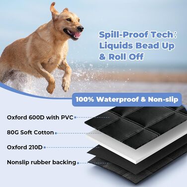 Накидка для собак у машину KYG, 135x147 см, чорна, водонепроникна, захист від подряпин, 4-в-1