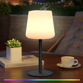 MALUX LED Акумуляторна Настільна Лампа: Бездротова, З Димером, 8 Кольорів, IP44 Водонепроникна, для Будинку, Саду, Готелю, Балкону