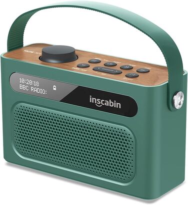 Inscabin M60: Портативне DAB/DAB+ FM-радіо з Bluetooth та стерео, зелений