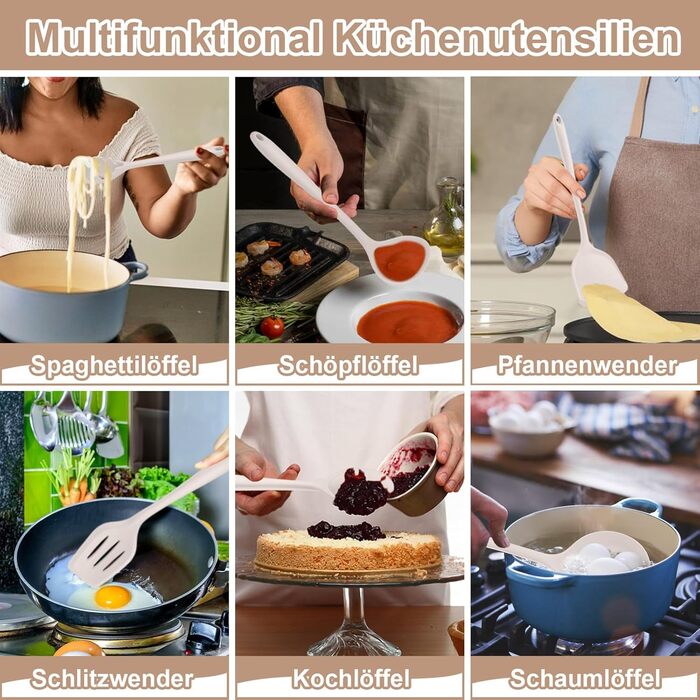 Набір кухонних аксесуарів Homikit, 16 предметів, хакі. Кухонні інструменти з підставкою, стійкі до високих температур, комплект кухонного посуду, придатні для миття в посудомийній машині