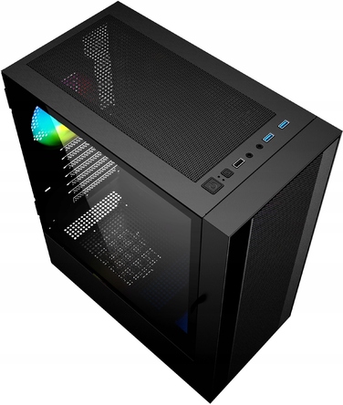 Ігровий корпус для ПК Gembird Fornax 4000 ARGB ATX Midi Tower, скло, чорний