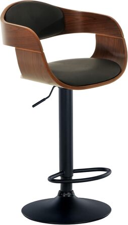 Kingston Adjustable Bar Stool with Premium Faux Leather Padding - Black/Gray