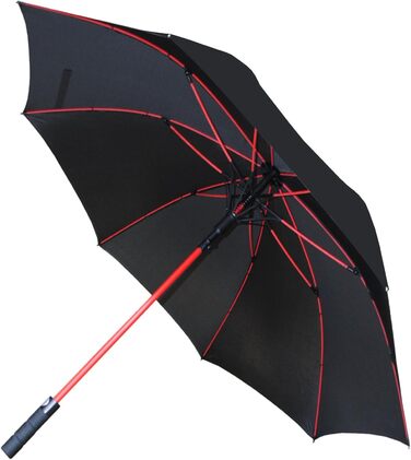 COLLAR AND CUFFS London XL Windproof Golf Umbrella - 154cm Fiberglass Frame - Automatic Open/Close - Red & Black
