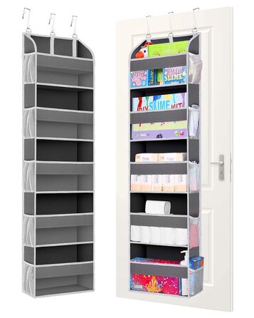 Органайзер на двері 5-ти секційний складний темно-сірий (2 шт) для ванної, дитячої, кемпінгу - підвісний стелаж для зберігання
