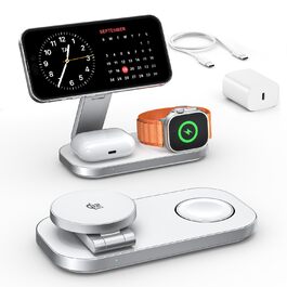 Бездротовий зарядний пристрій 3-в-1 MagSafe для iPhone, Apple Watch та AirPods Pro (Darkish)