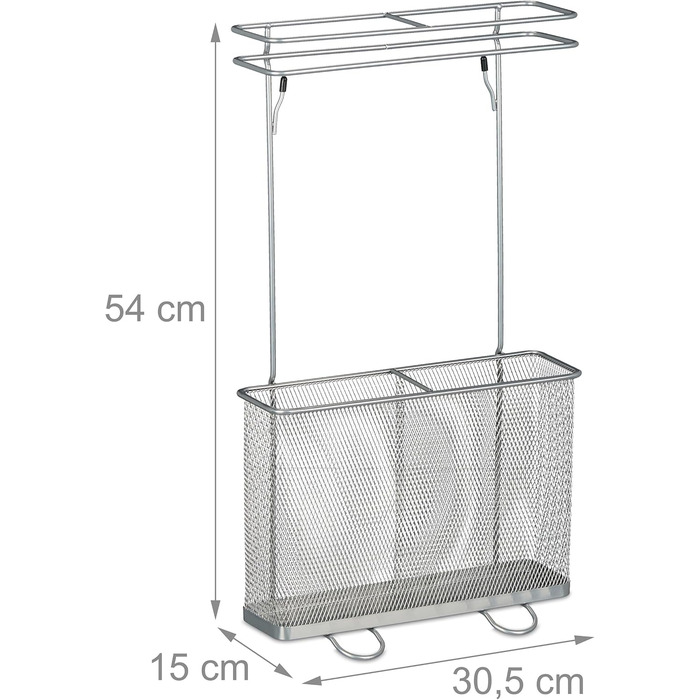 Стійка для парасоль під Relaxdays, 54 x 30,5 x 15 см, метал, сучасний дизайн, срібляста