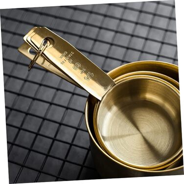 5-Piece Stainless Steel Measuring Spoons, Micro Scoop for Dry Food, Micro Spoon, Coffee Spoon, Measuring, Magnetic Measuring Spoons, Teaspoons, Golden Stainless Steel, 4 Pieces * 5