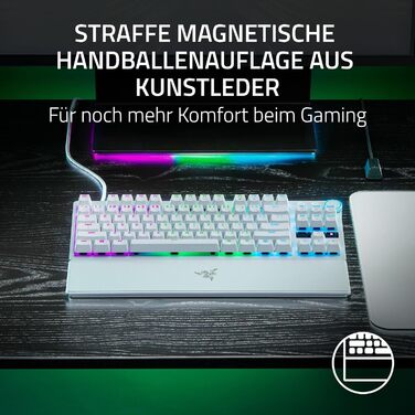 Клавіатура Razer Huntsman V3 Pro TKL Mercury: 60% механічна з оптичними перемикачами Red, Doubleshot PBT, USB-C, QWERTY US-Layout