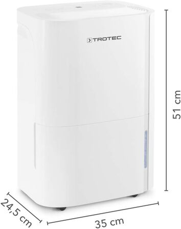 Електричний осушувач повітря Trotec TTK 54 E – продуктивність 18 л/день – для площі 40 м² / 100 м³ – з автовимкненням – для квартири та спальні