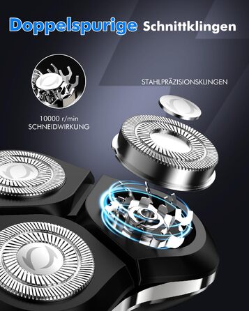 Електричний чоловічий бритва ETROBOT 3-в-1, IPX7, вологостійкий, для сухого та вологого гоління, з магнітною головкою та зарядкою USB-C