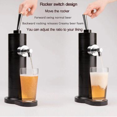 Насос для пива Perfect Draft: диспенсер для дозованого пива з банок, генератор пінки, для дому, срібний