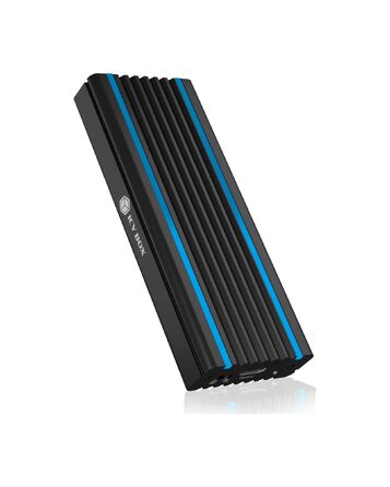 Зовнішній корпус для M.2 PCIe SSD ICY BOX IB-1817M-C31, USB 3.1 Type-C, алюміній, RGB підсвічування, чорний