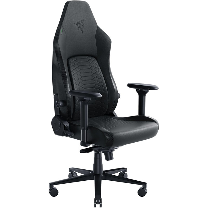 Ігрове крісло Razer Iskur V2 з адаптивною поперековою підтримкою, високощільною піною, екологічною EPU-еко-шкірою та 4D підлокітниками, чорне
