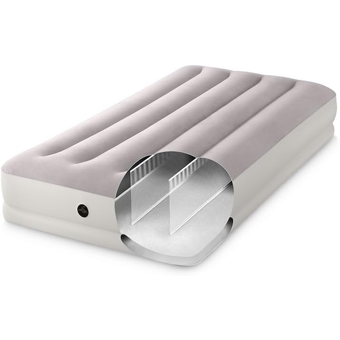 Надувний матрац Intex Dura-Beam Prestige Mid-Rise, 99x191x30 см, для 1 особи, PVC, багато кольорів