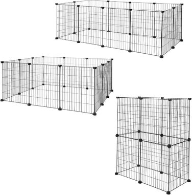 Вольєр для кроликів Lionto: міцний метал, 144x74x46 см, розширюваний, просте збирання та чистка, для дому та вулиці