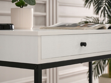 Прямокутний письмовий стіл Mebel-Partner 110 x 48 x 76 см, білий/чорний