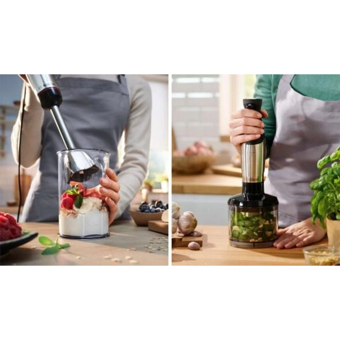 Погружний блендер Bosch ErgoMaster MSM6M620 1000 Вт з подрібнювачем QuattroBlade