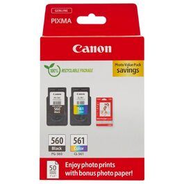 Комплект картриджів Canon PG-560 та CL-561 FINE (чорний та кольоровий), оригінальні, 2024