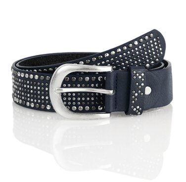 Жіночий широкий ремінь Irisaa з заклепками в вінтажному стилі, джинсовий ремінь (95 см, темно-синій)