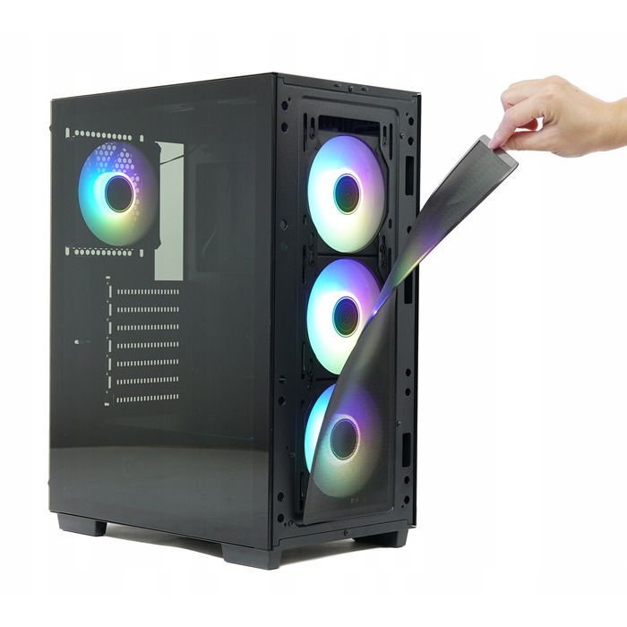 Корпус ZENPC Flow TG Black ARGB Midi Tower, чорний