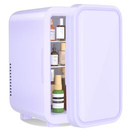 Міні-холодильник YASHE, 6 літрів/8 банок, 220–240 В AC/DC, портативний термоелектричний, для спальні, догляду за шкірою, напоїв, офісу, гуртожитку та авто (фіолетовий)
