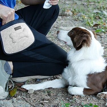 Сумка для корму для собак, тренувальна сумка, кишенька для ласощів з дозатором для відходів, магнітна застібка, регульований плечовий ремінь для дресирування собак, кишеня для ласощів також для коней (Сірий)