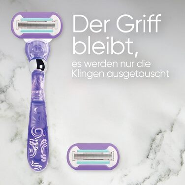 Жіноча бритва Gillette Venus Extra Smooth Swirl, фіолетова (набір: 1 бритва + 9 змінних касет)