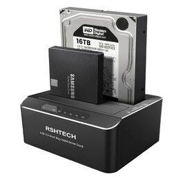 Док-станція для жорстких дисків RSHTECH RSH-DS01 Aluminium USB 3.0 на 2 слоти (Dual Bay)