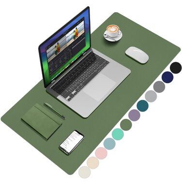 Підкладка на стіл Zindoo XL 100x40 см оливково-зелена: захист від подряпин, водостійка, для миші та письма