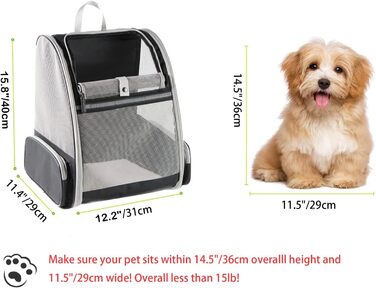 Рюкзак для кота/маленької собаки, чорний. Транспортна переноска для тварин до 8 кг, з вікном та безпечною пов'язкою. Ідеально для прогулянок та подорожей.