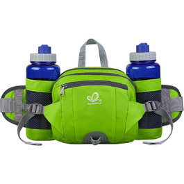 Водонерозуміла поясна сумка Waterfly з тримачем для пляшки, регульованим ремінцем, кишенею для телефону, для хандлінгу собак, піших прогулянок, подорожей, кемпінгу (світло-зелена)
