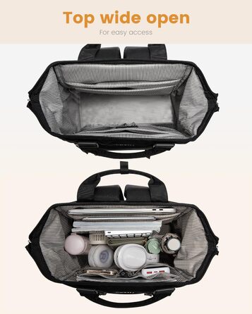 LOVEVOOK Рюкзак для жінок, великий рюкзак для ноутбука, шкільний рюкзак для дівчаток та підлітків 17 дюймів з кишенею для кабелю, водонепроникний туристичний рюкзак, шкільна сумка, рюкзак, елегантний для університету, роботи, бізнесу, подорожей, чорний 17