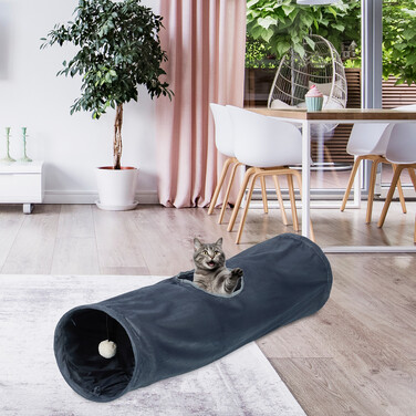 Складаний котячий тунель Relaxdays з плюшем