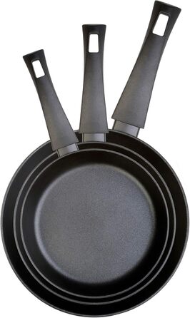 Набір сковорідок WECOOK Ecogreen 3 шт 18-20-24 см, алюміній, індукція, екологічне антипригарне покриття без PFOA, для всіх плит, чорний