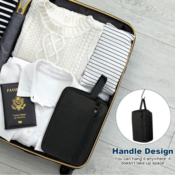 Чоловічий дорожній косметичний набір, жіноча культбагер великого розміру, косметичка-органайзер з подвійною блискавкою, чорна (#3)