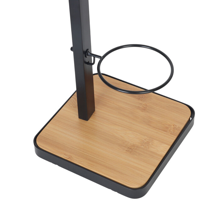 Relaxdays Bamboo Toilet Set - Black 2in1