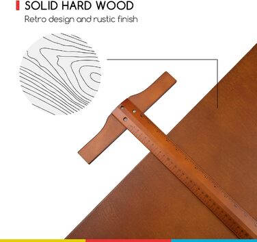 MEEDEN Large Walnut Wood Art Drawing Table - Adjustable Height Studio Desk for Painting, Writing & Reading (107 x 76cm)