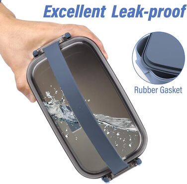 Ланчбокс Brotdose з 3 ярусами, 2200 мл, Bento Box з посудом, роздільники, BPA Free, для мікрохвильової печі, бежевий, 19.5 x 11.2 x 15 см, PP матеріал