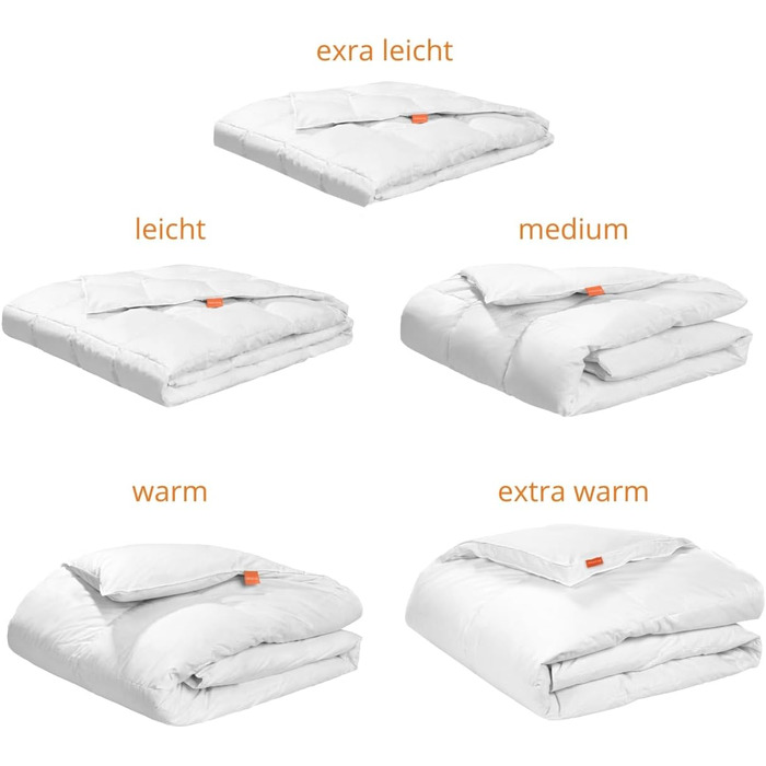 sleepling 194629 light summer down duvet, new white down (90%) and feathers (10%), Made in EU, Ökotex, Downpass, 135 x 200 cm, white 135 x 200 cm light