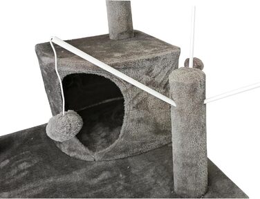 Кігтеточка для котів ESTEXO, 163 см, сірий колір. Ігровий комплекс, кріпиться до стіни, для котів