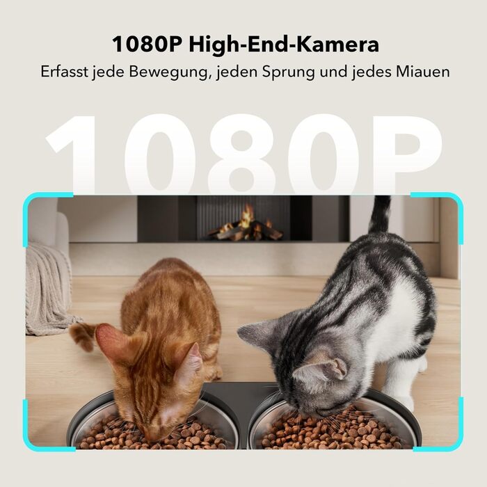 Автоматичний годівниця для котів PETLIBRO 5L з 2 мисками, 1080P камерою, WiFi, нічним баченням та сповіщеннями
