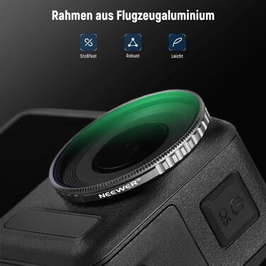 Набір фільтрів NEEWER CPL та ND для DJI Osmo Action 4/Action 5 Pro (4 шт.): CPL+ND8+ND16+ND32, аксесуари для екшн-камери, багатошарове покриття