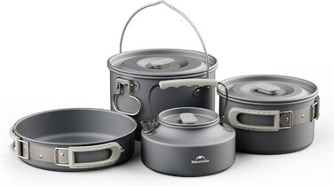 Набір посуду Naturehike для кемпінгу та приготування їжі на 2-7 осіб: каструлі, сковорідки для кемпінгу, пікніків та BBQ