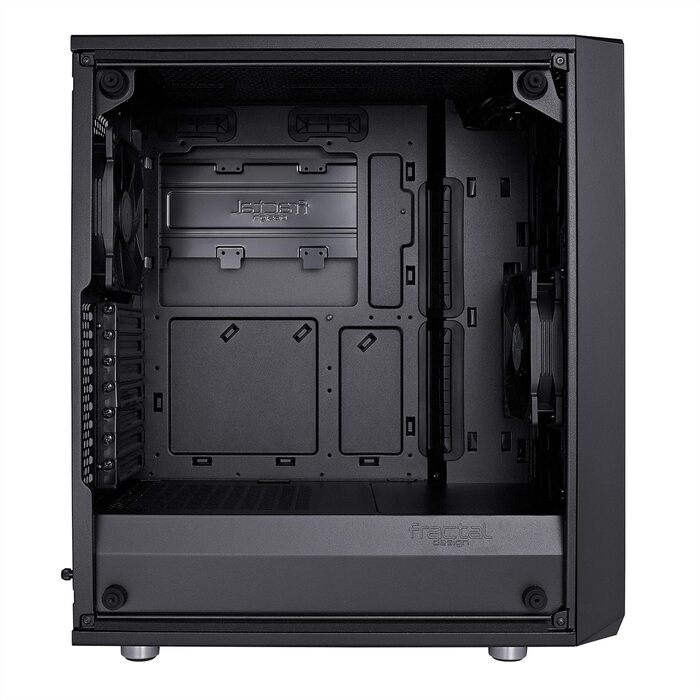 Корпус для ПК Fractal Design Meshify C - Компактний, з покращеною вентиляцією та RGB-підсвіткою, 2 вентилятори, PSU shroud, підтримка водяного охолодження, USB 3.0, чорний