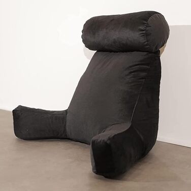 Подушка для читання Bananair - м'яка та комфортна, з підлокотниками та ергономічною спинкою (чорна)