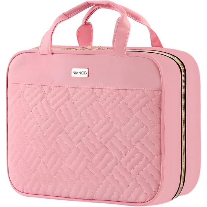 Косметичка для жінок, дорожня косметичка з можливістю підвішування, прозора косметичка для макіяжу та туалетних аксесуарів, рожева