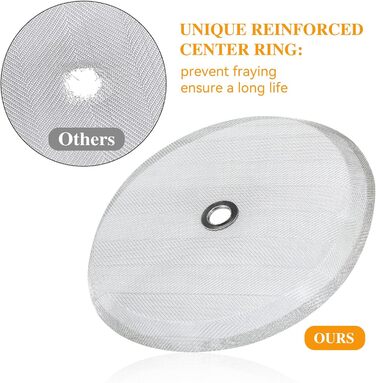 8-Piece Stainless Steel Replacement Parts Set for French Presses, 6 Pieces, 10.2 cm, Universal Filter with Spiral and Cross Disc, for 963g / 9.75 inch wide Coffee Press