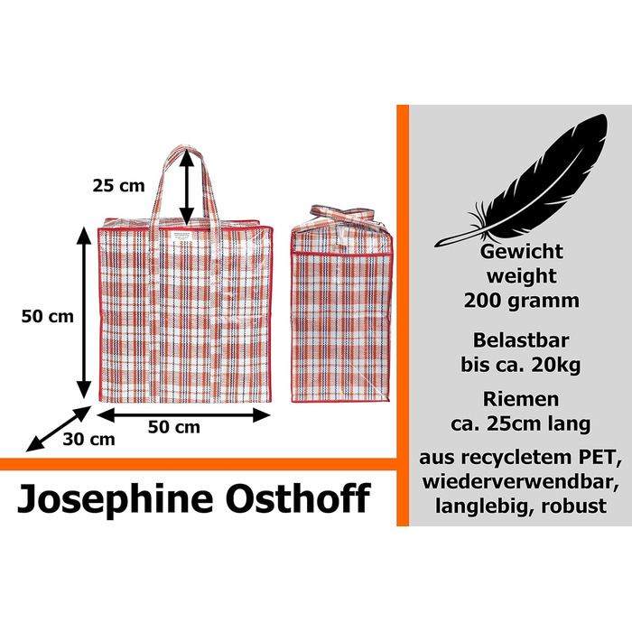 Josephine Osthoff Unisex Heavy-Duty Waterproof Storage Bags, Durable & Versatile, With Zipper for Moving & Shopping, 75L Capacity, Up to 20 kg Load, Black, Pack of 9 (9 Pieces Red)