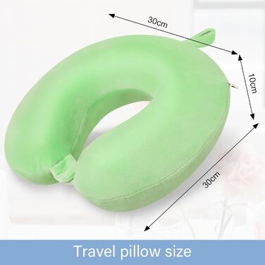 Подушка для шиї з Memory Foam, зручна у подорожах, U-подібна, підтримує шию та голову, для літаків, поїздів, авто (зелена)
