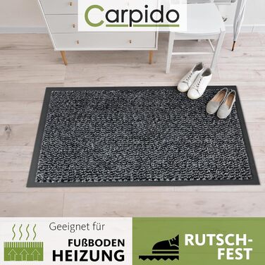 Килимок для дому Carpido 40x60 см - швидковисихаючий, антиковзаючий, сірий (2 шт.)